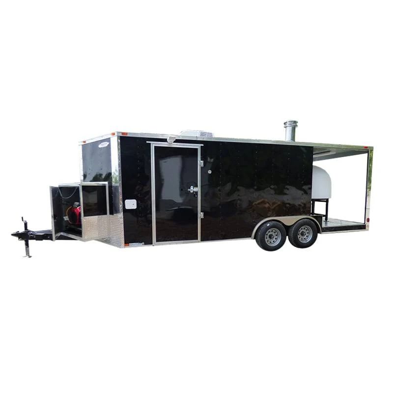 388-8.5-x-20-concession-food-trailer-black-pizza-event-catering-1.webp 8.5' x 20' Concession Food Trailer Black Pizza Event Catering