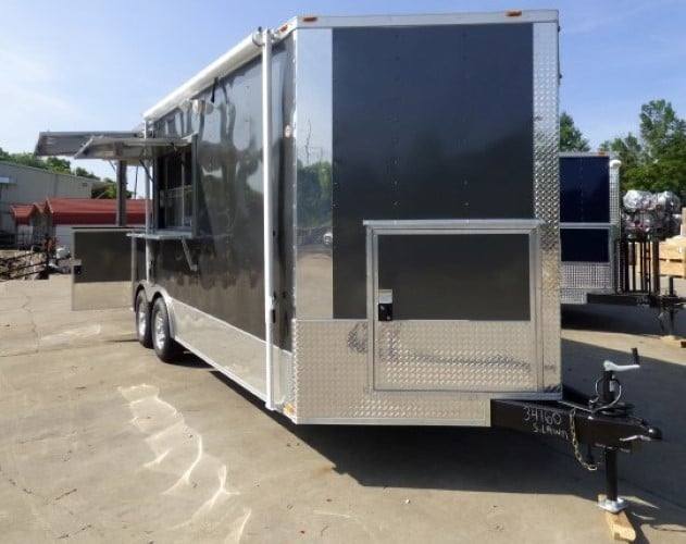 391-8.5-x-20-concession-food-trailer-charcoal-grey-catering-event-11.jpg 8.5' x 20' Concession Food Trailer Charcoal Grey Catering Event