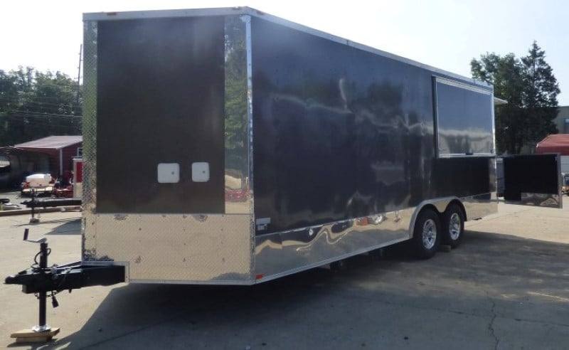 394-8.5-x-20-concession-food-trailer-charcoal-grey-with-appliances-2.jpg 8.5' x 20' Concession Food Trailer Charcoal Grey With Appliances