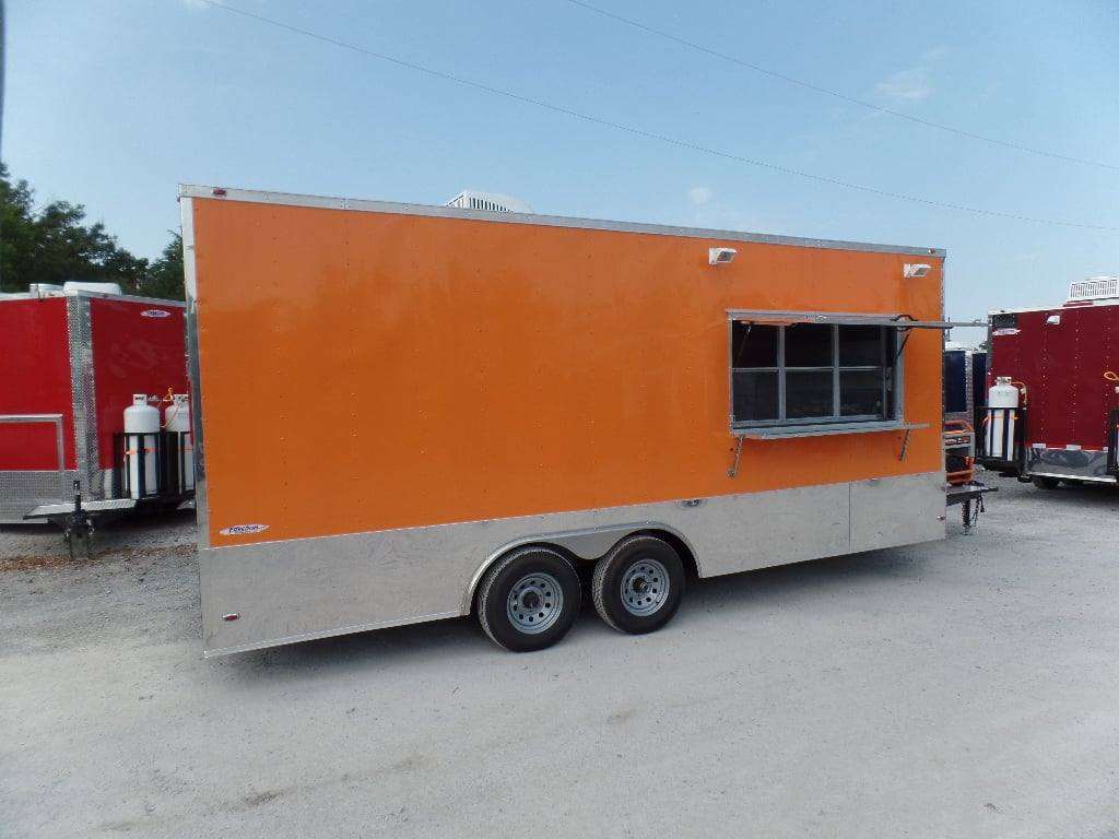 399-8.5-x-20-concession-food-trailer-orange-with-appliances-2.jpg 8.5' x 20' Concession Food Trailer Orange With Appliances