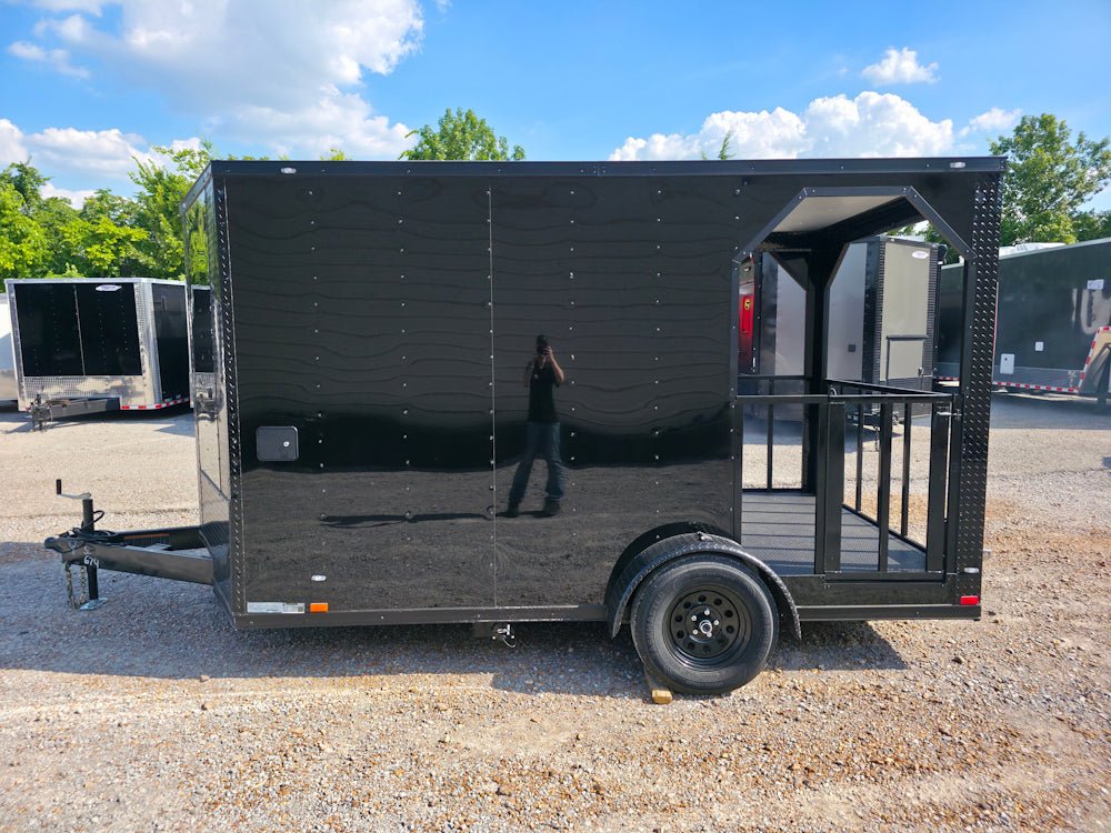 4-7-x-12-black-with-blackout-elite-porch-trailer-with-built-in-sink-4.jpg 7' X 12' Black With Blackout Elite Porch Trailer With Built-In Sink