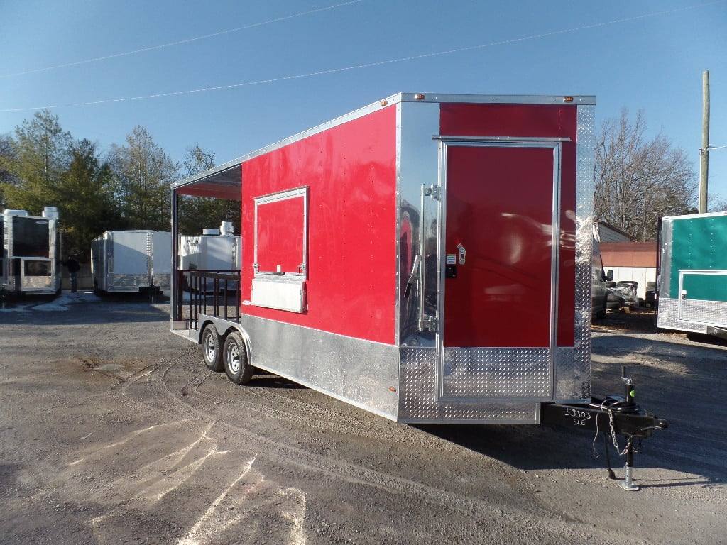401-8.5-x-20-concession-food-trailer-red-bbq-10.jpg 8.5' x 20' Concession Food Trailer Red BBQ