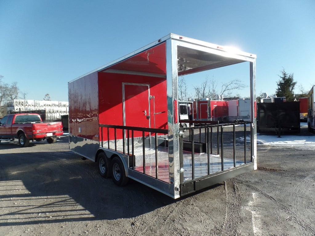 401-8.5-x-20-concession-food-trailer-red-bbq-12.jpg 8.5' x 20' Concession Food Trailer Red BBQ