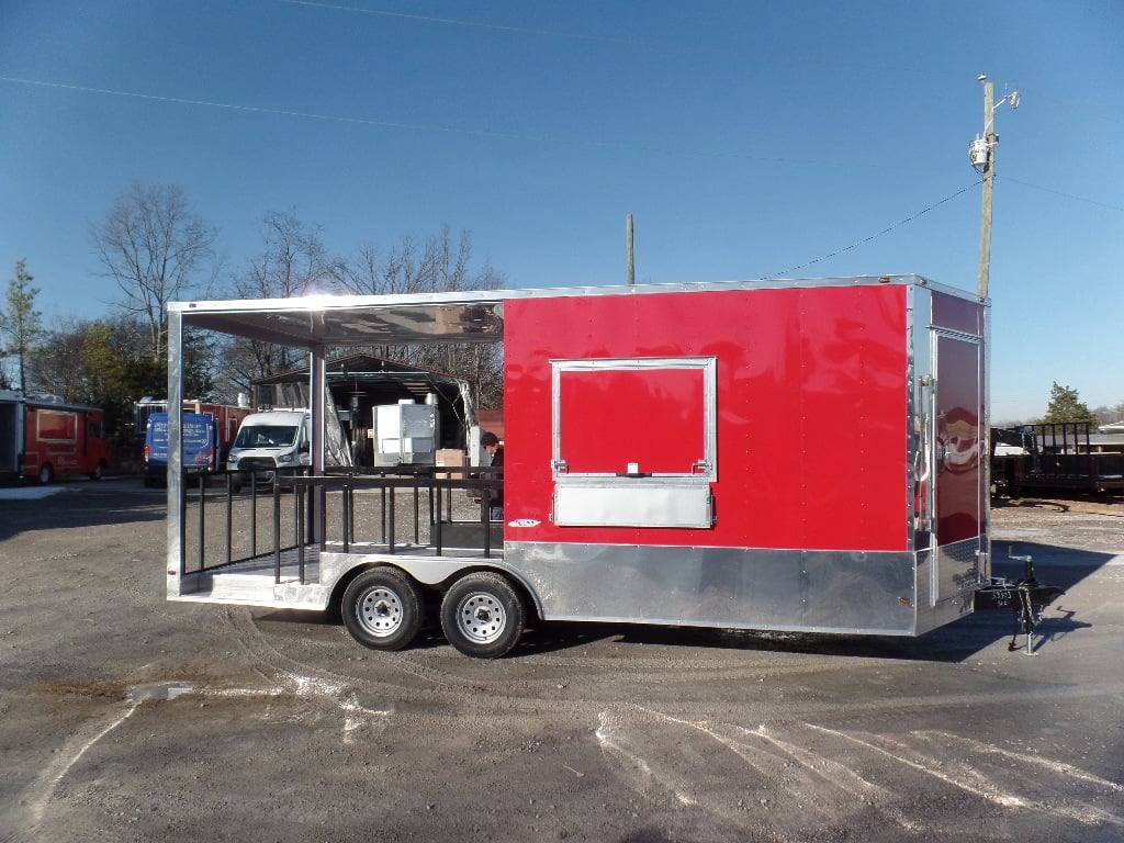 401-8.5-x-20-concession-food-trailer-red-bbq-14.jpg 8.5' x 20' Concession Food Trailer Red BBQ