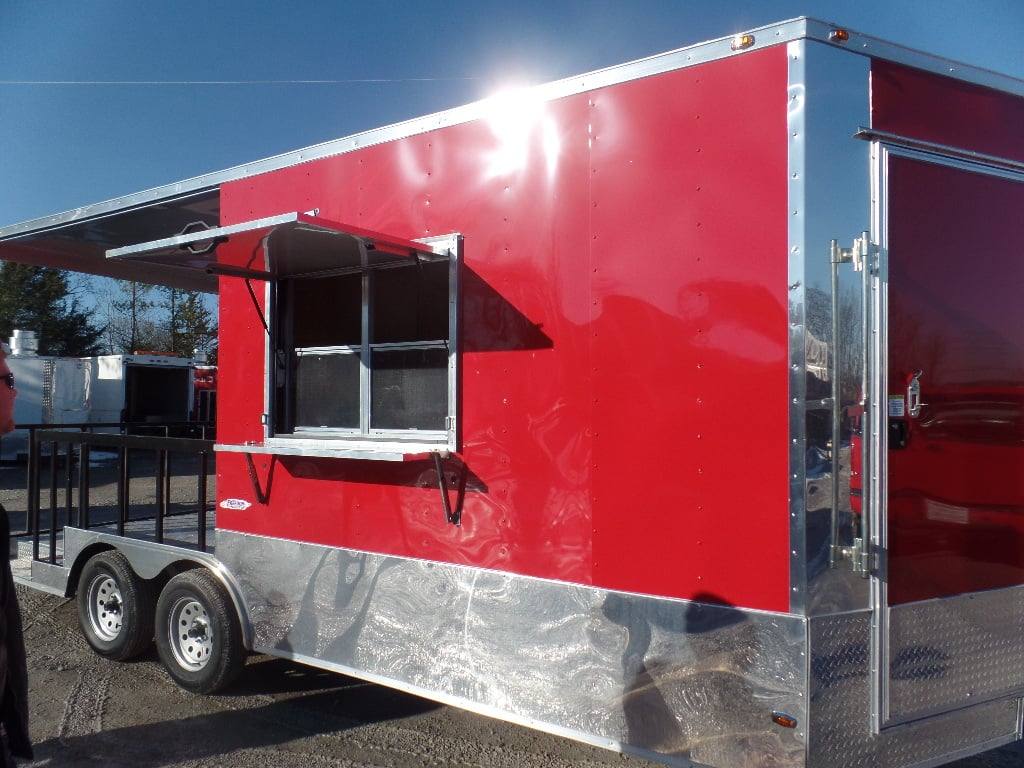 401-8.5-x-20-concession-food-trailer-red-bbq-2.jpg 8.5' x 20' Concession Food Trailer Red BBQ