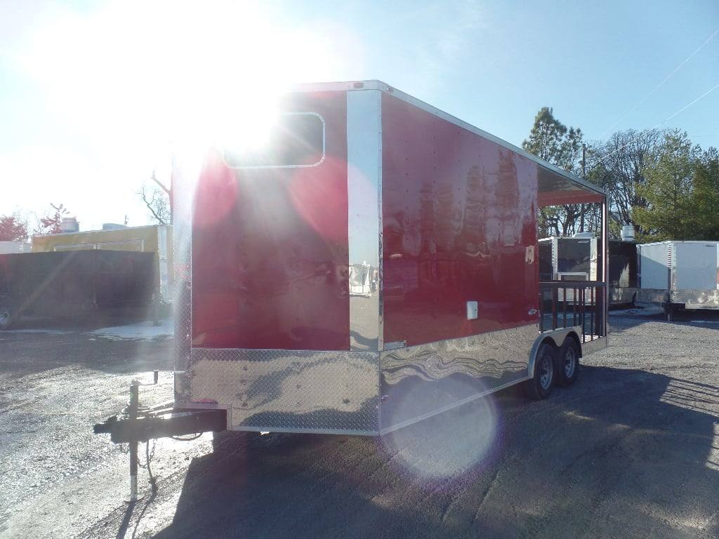 401-8.5-x-20-concession-food-trailer-red-bbq-4.jpg 8.5' x 20' Concession Food Trailer Red BBQ