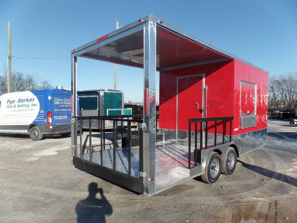 401-8.5-x-20-concession-food-trailer-red-bbq-6.jpg 8.5' x 20' Concession Food Trailer Red BBQ