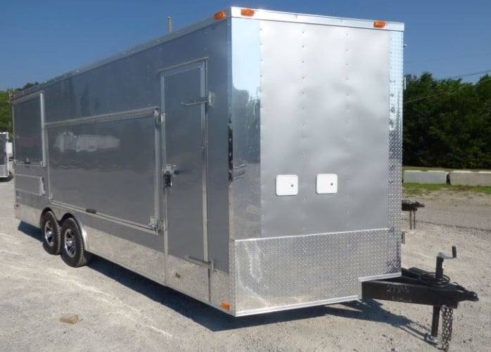 406-8.5-x-20-concession-food-trailer-silver-frost-catering-event-5.jpg 8.5' x 20' Concession Food Trailer Silver Frost Catering Event
