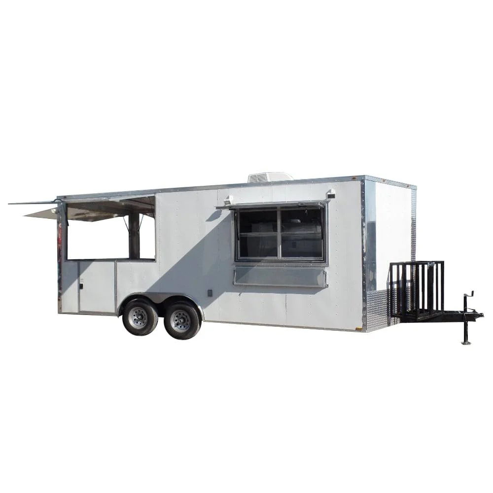 408-8.5-x-20-concession-food-trailer-white-bbq-event-catering-1.webp 8.5' x 20' Concession Food Trailer White BBQ Event Catering