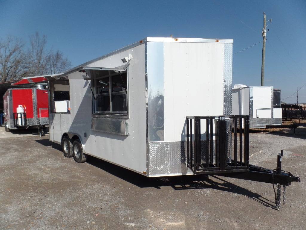 408-8.5-x-20-concession-food-trailer-white-bbq-event-catering-10.jpg 8.5' x 20' Concession Food Trailer White BBQ Event Catering