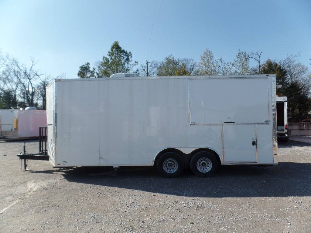 408-8.5-x-20-concession-food-trailer-white-bbq-event-catering-3.jpg 8.5' x 20' Concession Food Trailer White BBQ Event Catering
