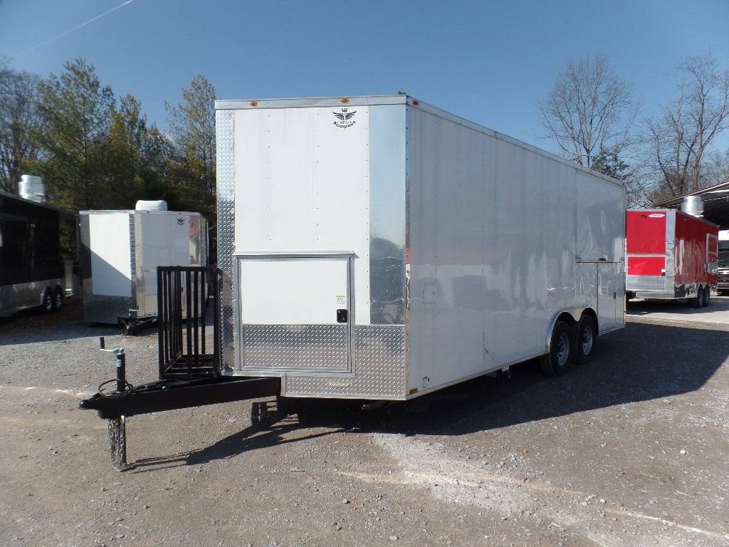 408-8.5-x-20-concession-food-trailer-white-bbq-event-catering-5.jpg 8.5' x 20' Concession Food Trailer White BBQ Event Catering