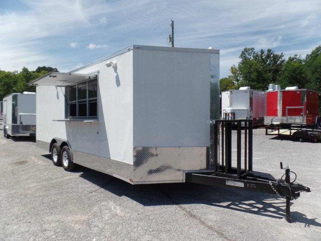 410-8.5-x-20-concession-food-trailer-white-event-catering-7.jpg 8.5' x 20' Concession Food Trailer White Event Catering