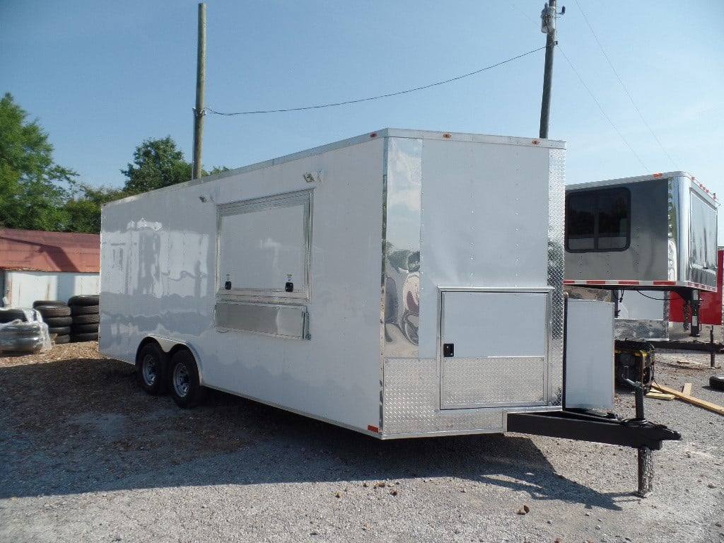 411-8.5-x-20-concession-food-trailer-white-event-catering-14.jpg 8.5' x 20' Concession Food Trailer White Event Catering