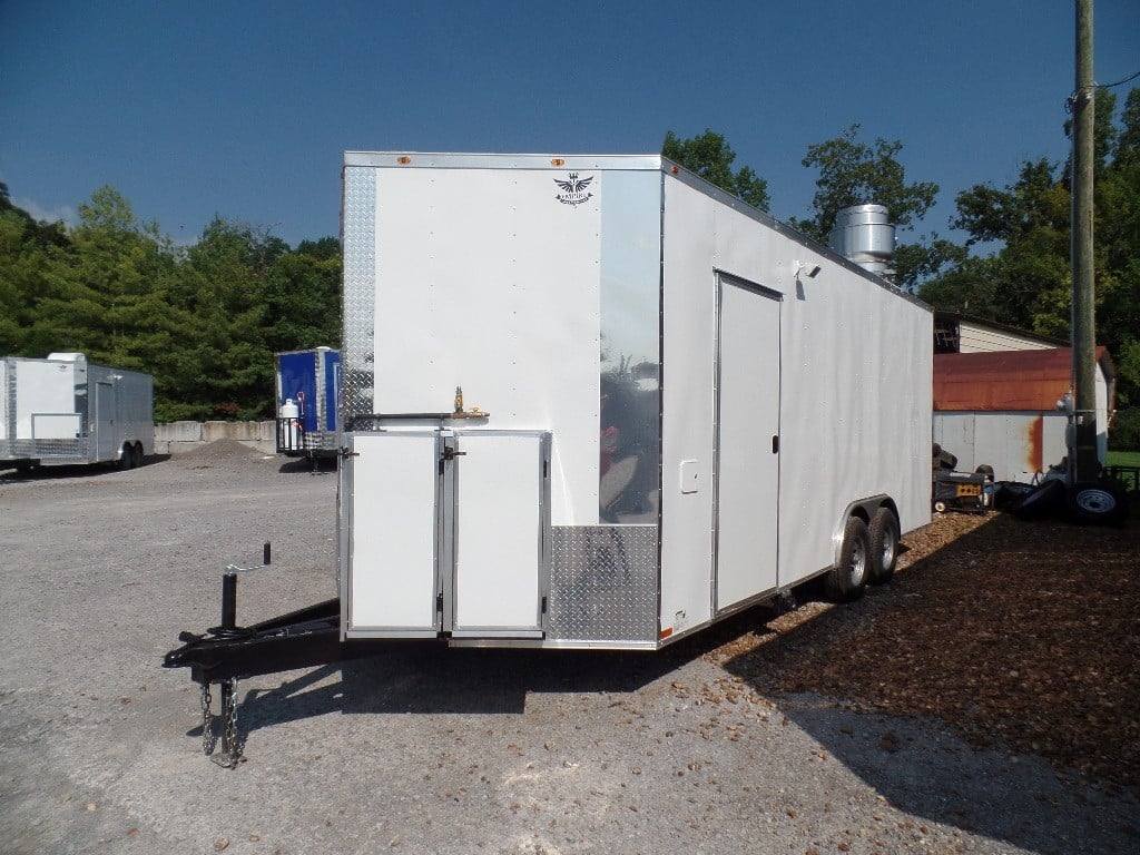 411-8.5-x-20-concession-food-trailer-white-event-catering-5.jpg 8.5' x 20' Concession Food Trailer White Event Catering