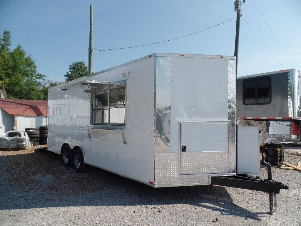 411-8.5-x-20-concession-food-trailer-white-event-catering-8.jpg 8.5' x 20' Concession Food Trailer White Event Catering
