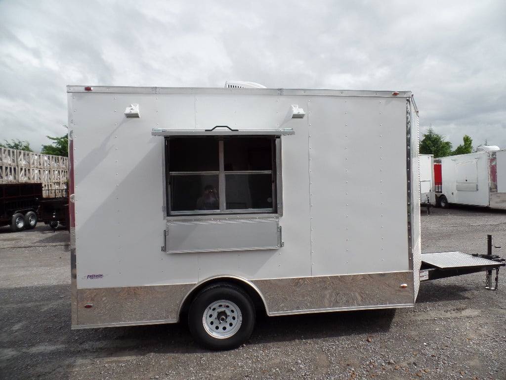 42-8.5-x-12-concession-food-trailer-white-event-catering-3.jpg 8.5' x 12' Concession Food Trailer White Event Catering