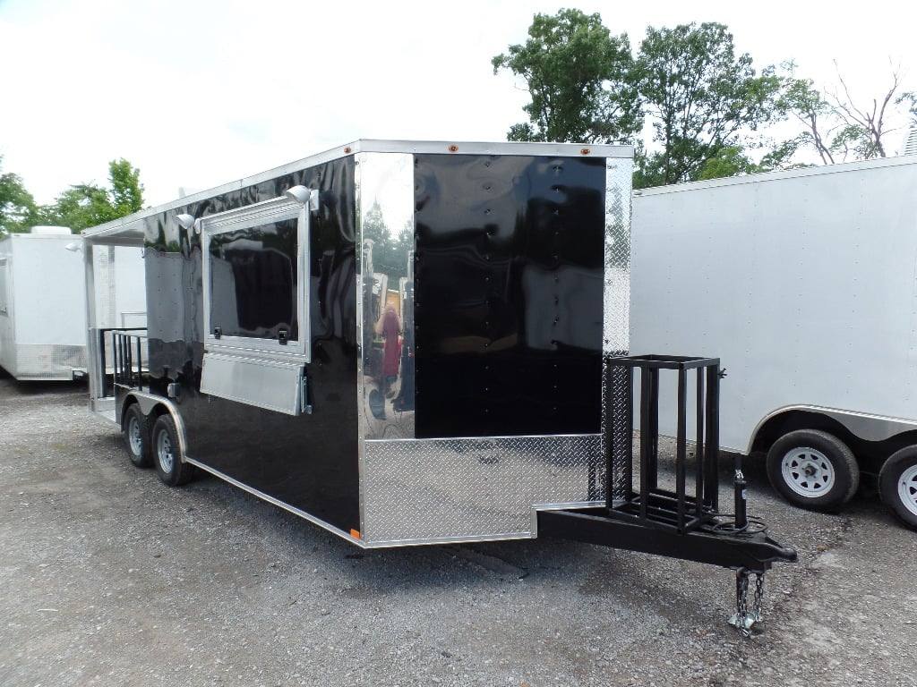 420-8.5-x-20-concession-trailer-black-bbq-food-event-catering-22.jpg 8.5' x 20' Concession Trailer Black BBQ Food Event Catering