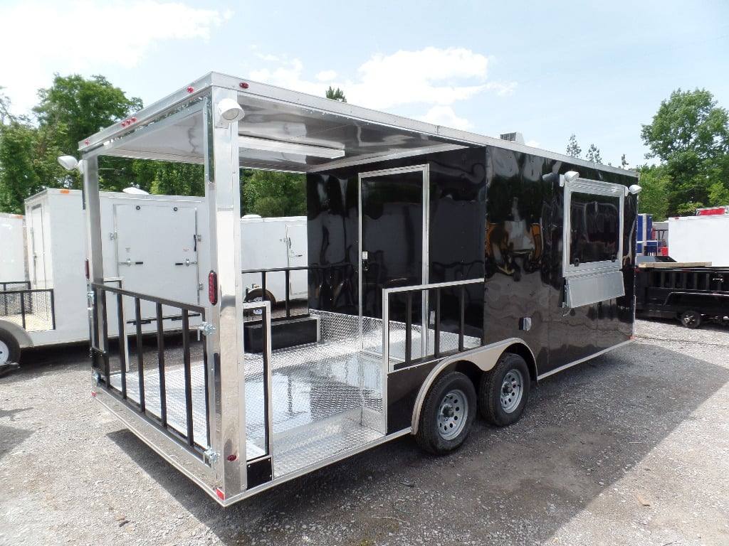 420-8.5-x-20-concession-trailer-black-bbq-food-event-catering-6.jpg 8.5' x 20' Concession Trailer Black BBQ Food Event Catering