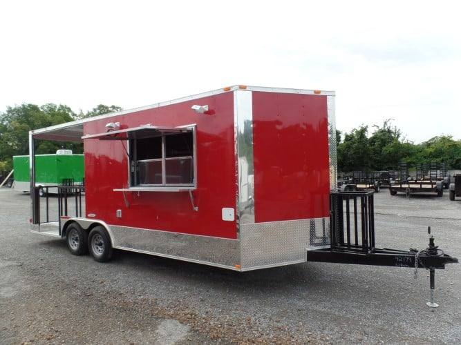 8.5' x 20' Concession Trailer Red BBQ Food Event Catering