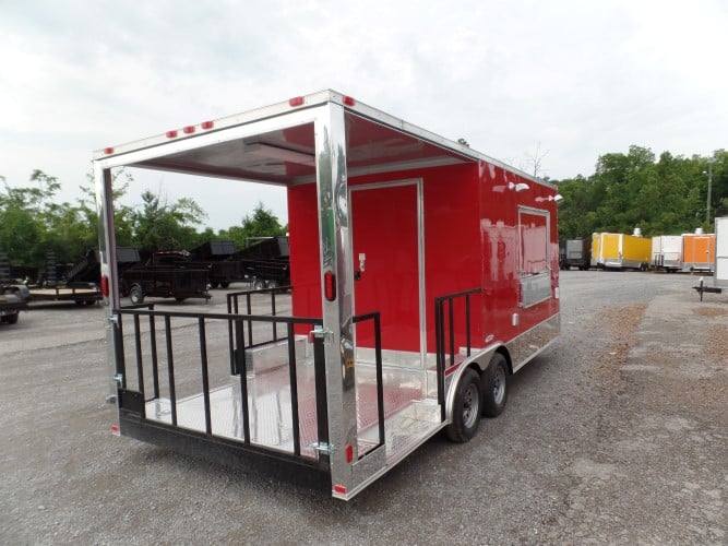 8.5' x 20' Concession Trailer Red BBQ Food Event Catering