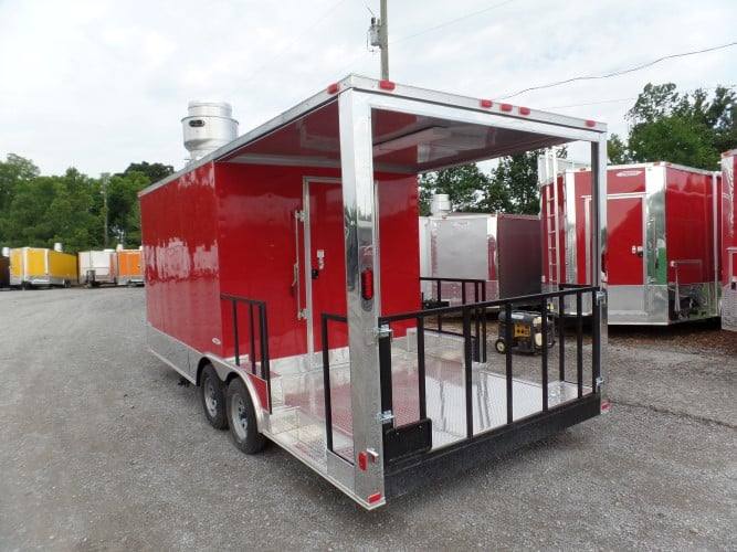 8.5' x 20' Concession Trailer Red BBQ Food Event Catering
