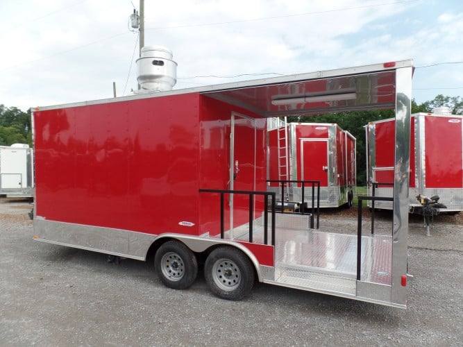 8.5' x 20' Concession Trailer Red BBQ Food Event Catering