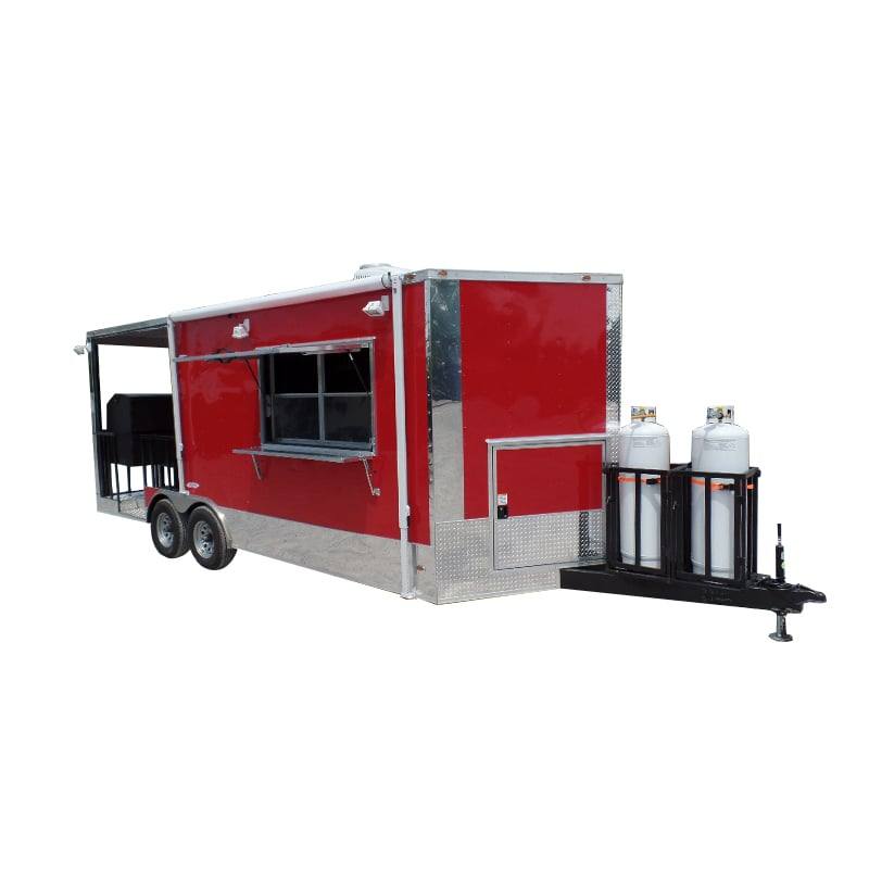 426-8.5-x-20-concession-trailer-red-bbq-food-event-catering-1.jpg 8.5' x 20' Concession Trailer Red BBQ Food Event Catering