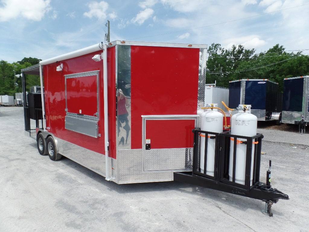 426-8.5-x-20-concession-trailer-red-bbq-food-event-catering-7.jpg 8.5' x 20' Concession Trailer Red BBQ Food Event Catering