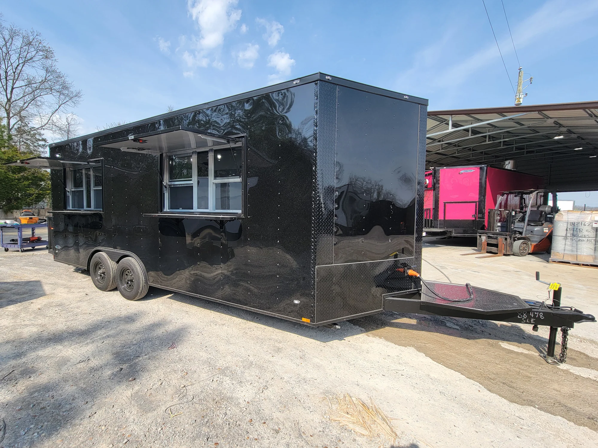 431-8.5-x-20-custom-concession-trailer-black-with-blackout-food-event-catering-1.webp 8.5' X 20' Custom Concession Trailer Black With Blackout Food Event Catering