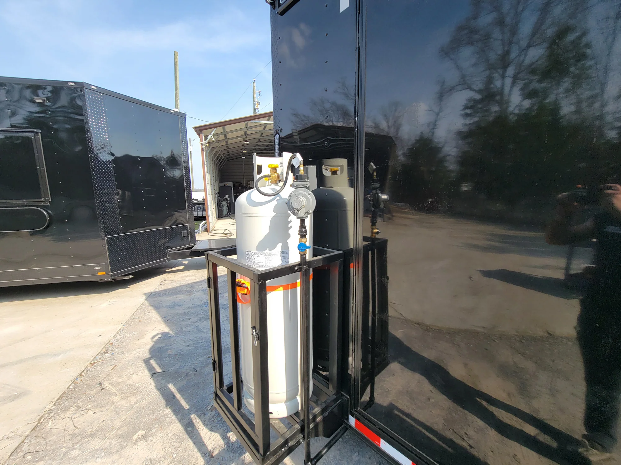 8.5' X 20' Custom Concession Trailer Black With Blackout Food Event Catering
