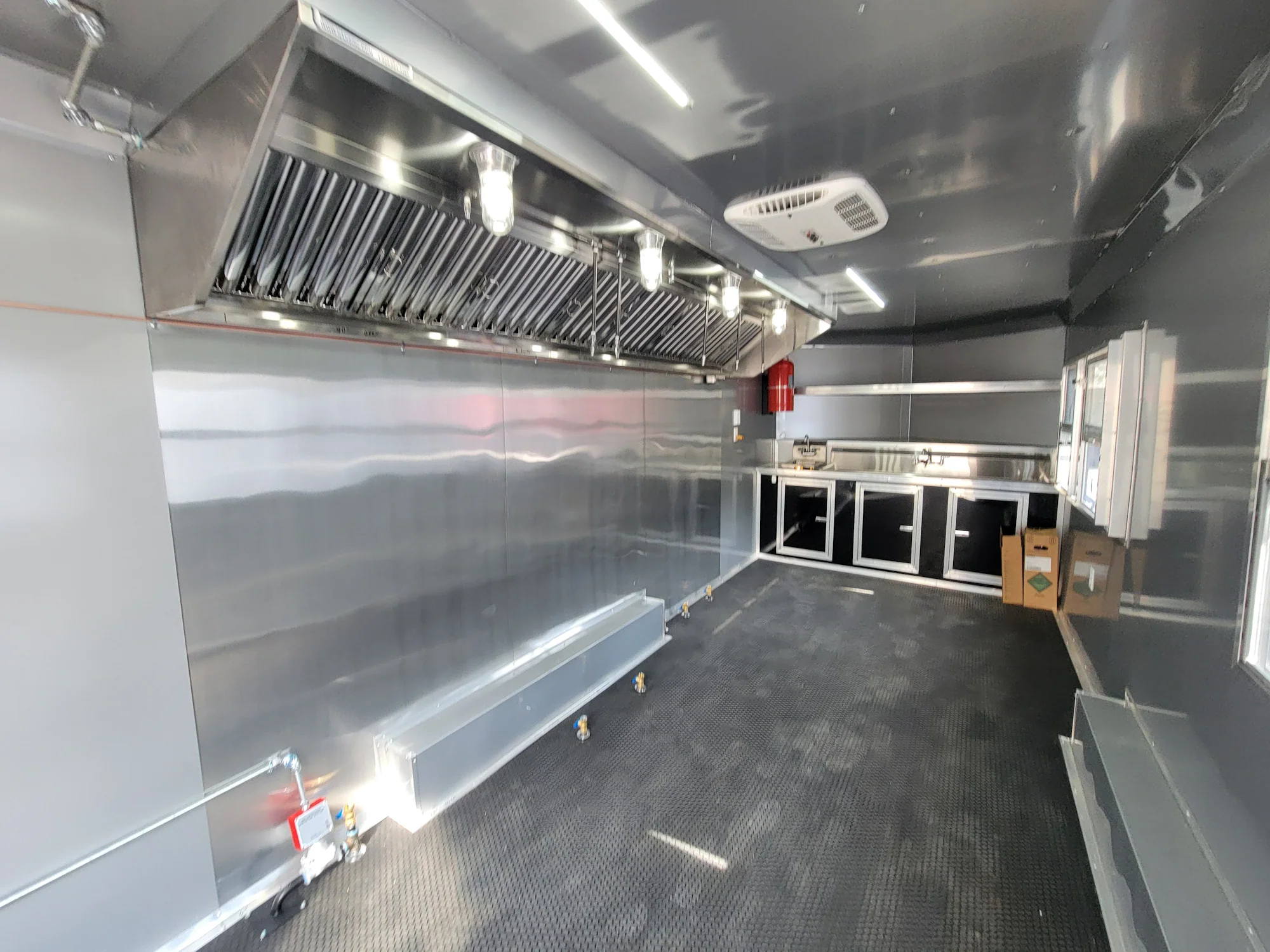 8.5' X 20' Custom Concession Trailer Black With Blackout Food Event Catering