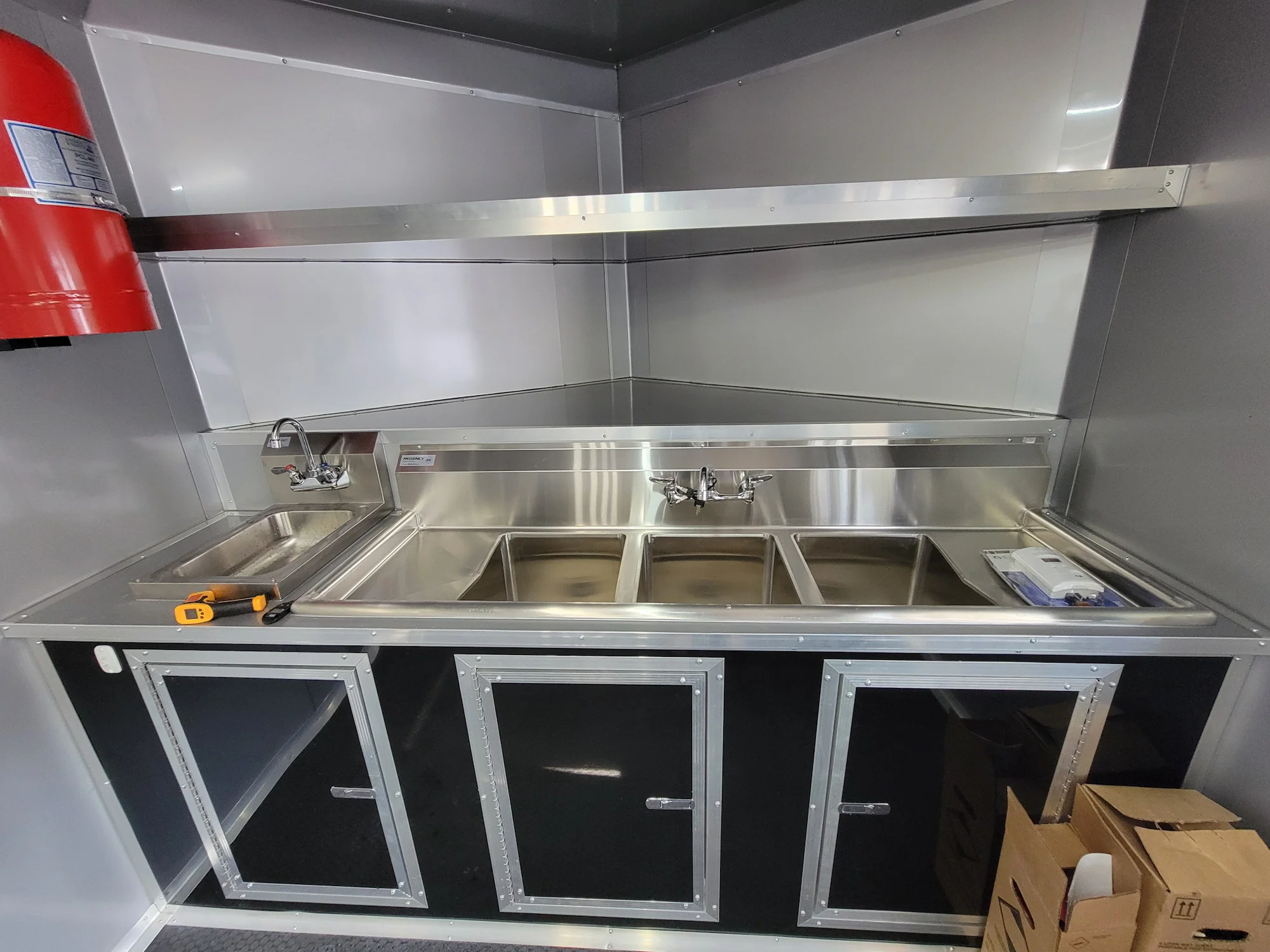 8.5' X 20' Custom Concession Trailer Black With Blackout Food Event Catering