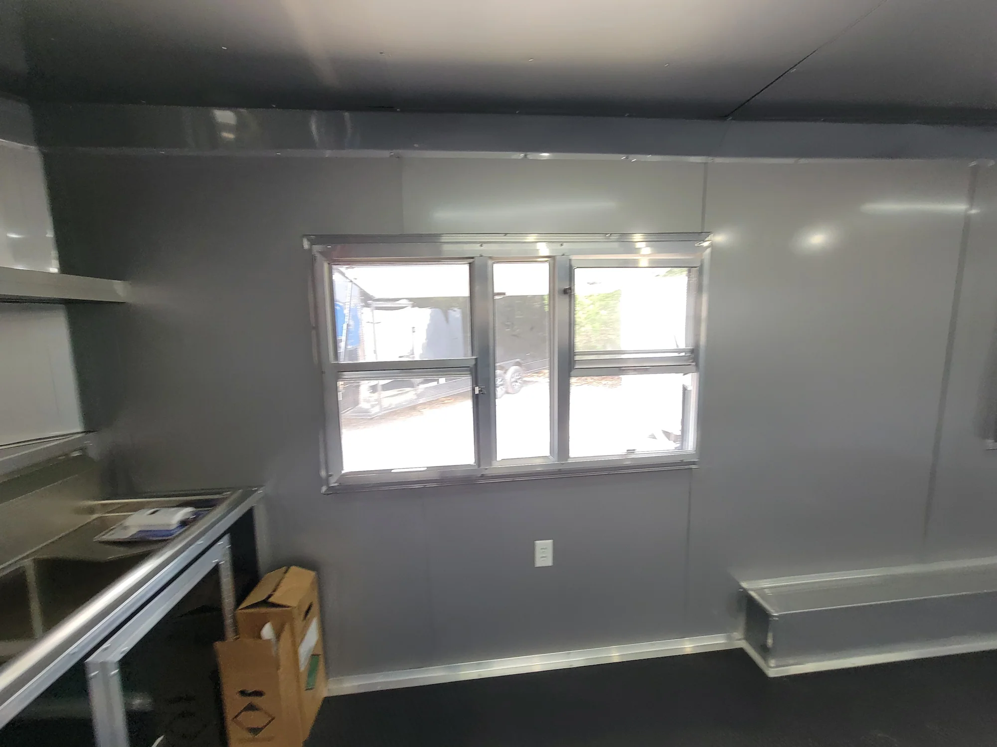 8.5' X 20' Custom Concession Trailer Black With Blackout Food Event Catering