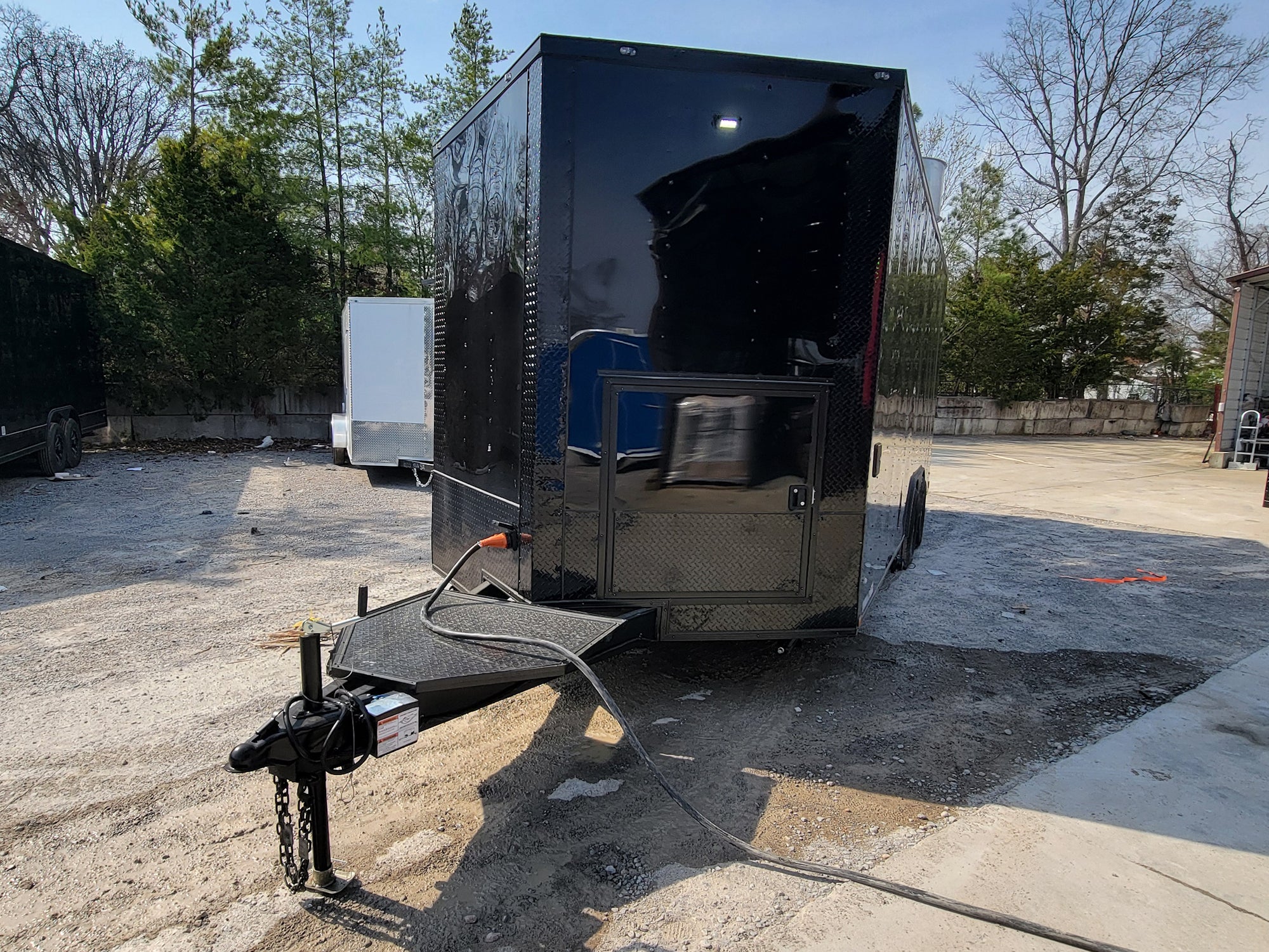 8.5' X 20' Custom Concession Trailer Black With Blackout Food Event Catering