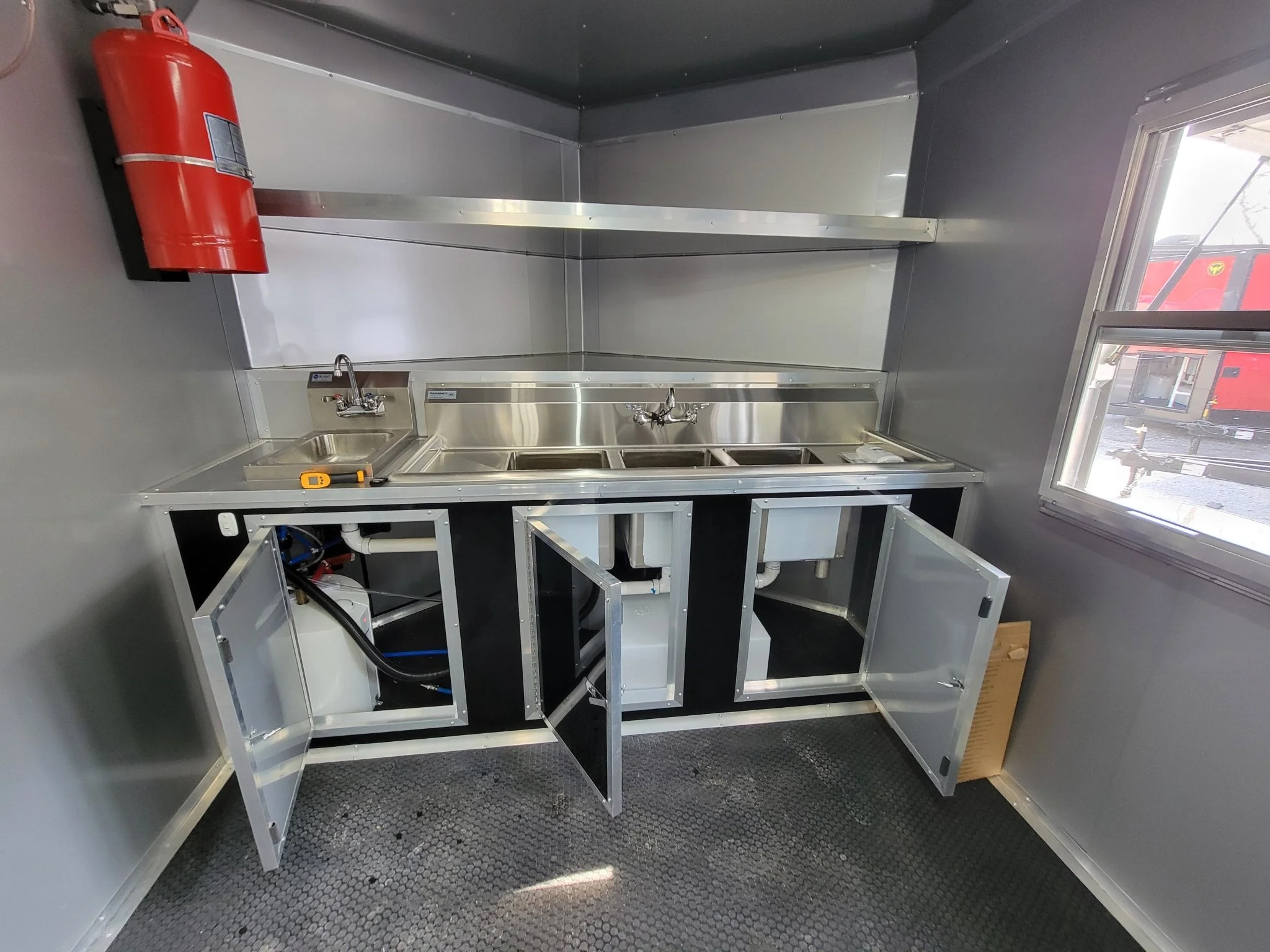 8.5' X 20' Custom Concession Trailer Black With Blackout Food Event Catering