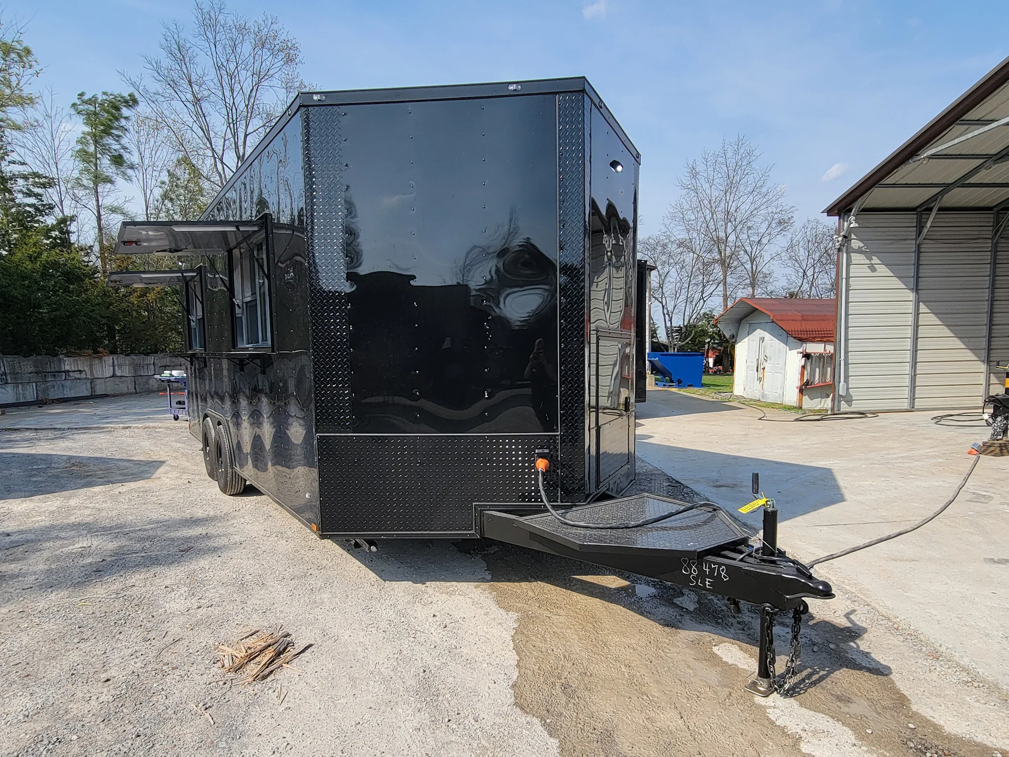 8.5' X 20' Custom Concession Trailer Black With Blackout Food Event Catering