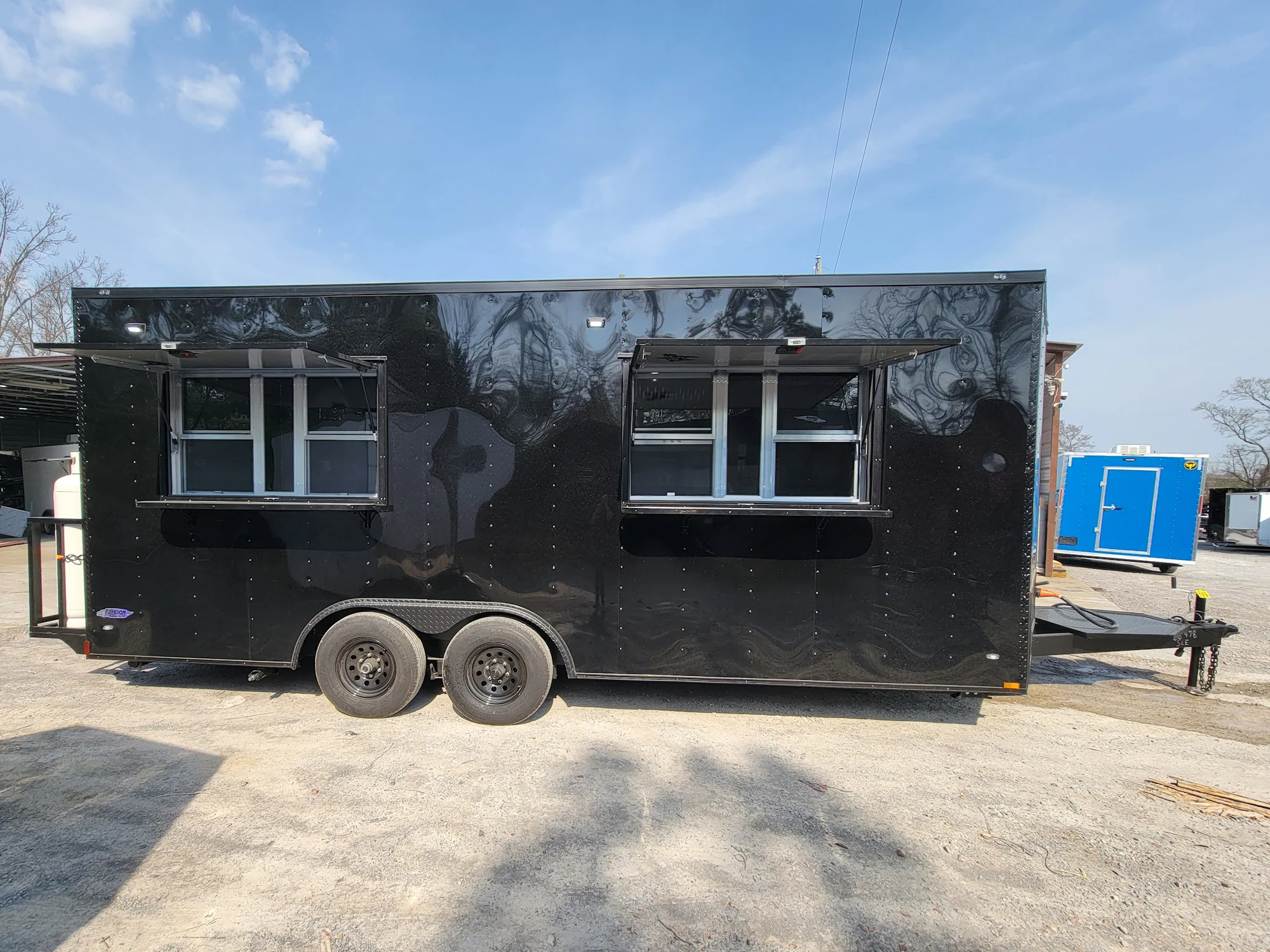 8.5' X 20' Custom Concession Trailer Black With Blackout Food Event Catering