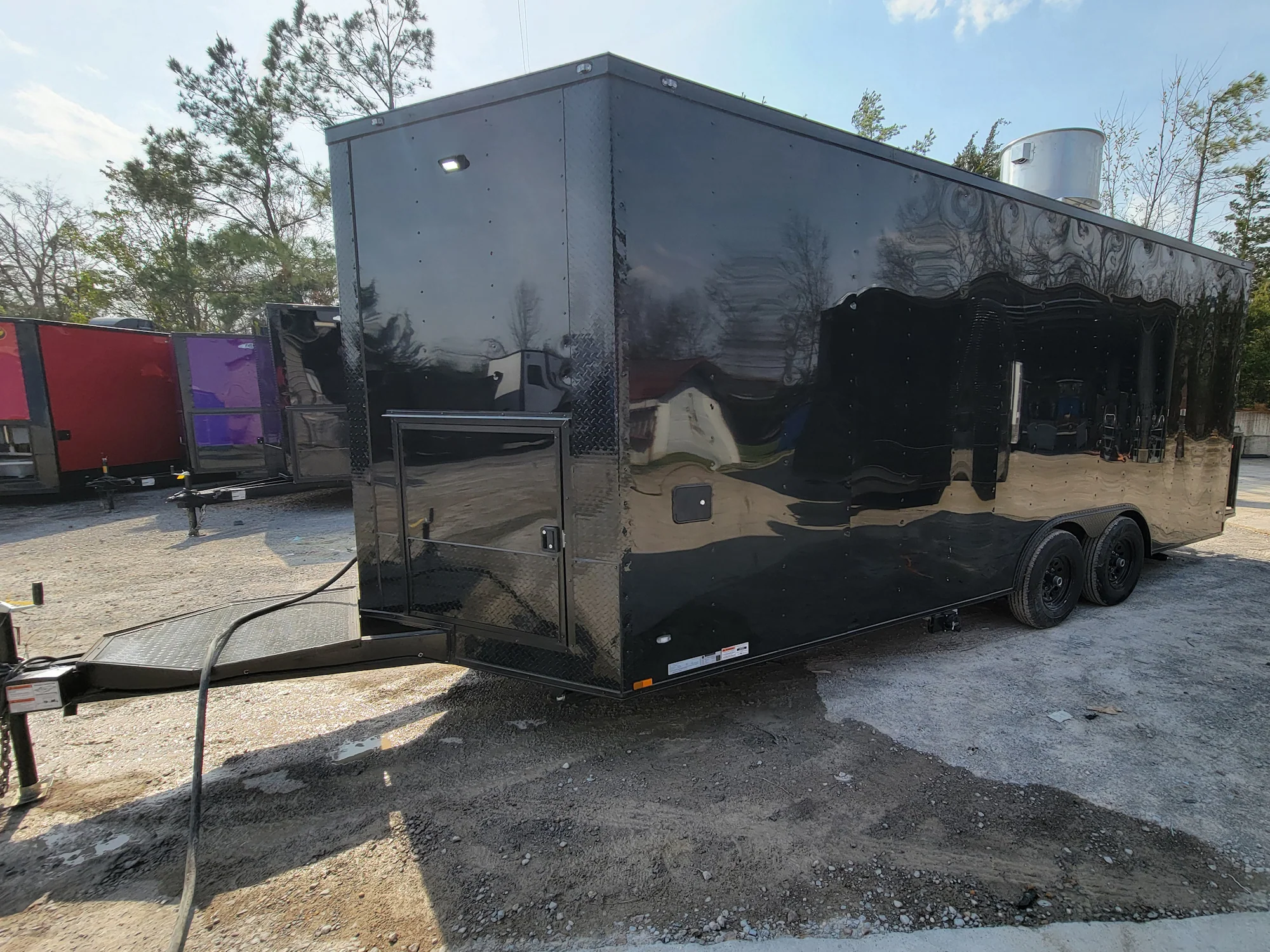 8.5' X 20' Custom Concession Trailer Black With Blackout Food Event Catering