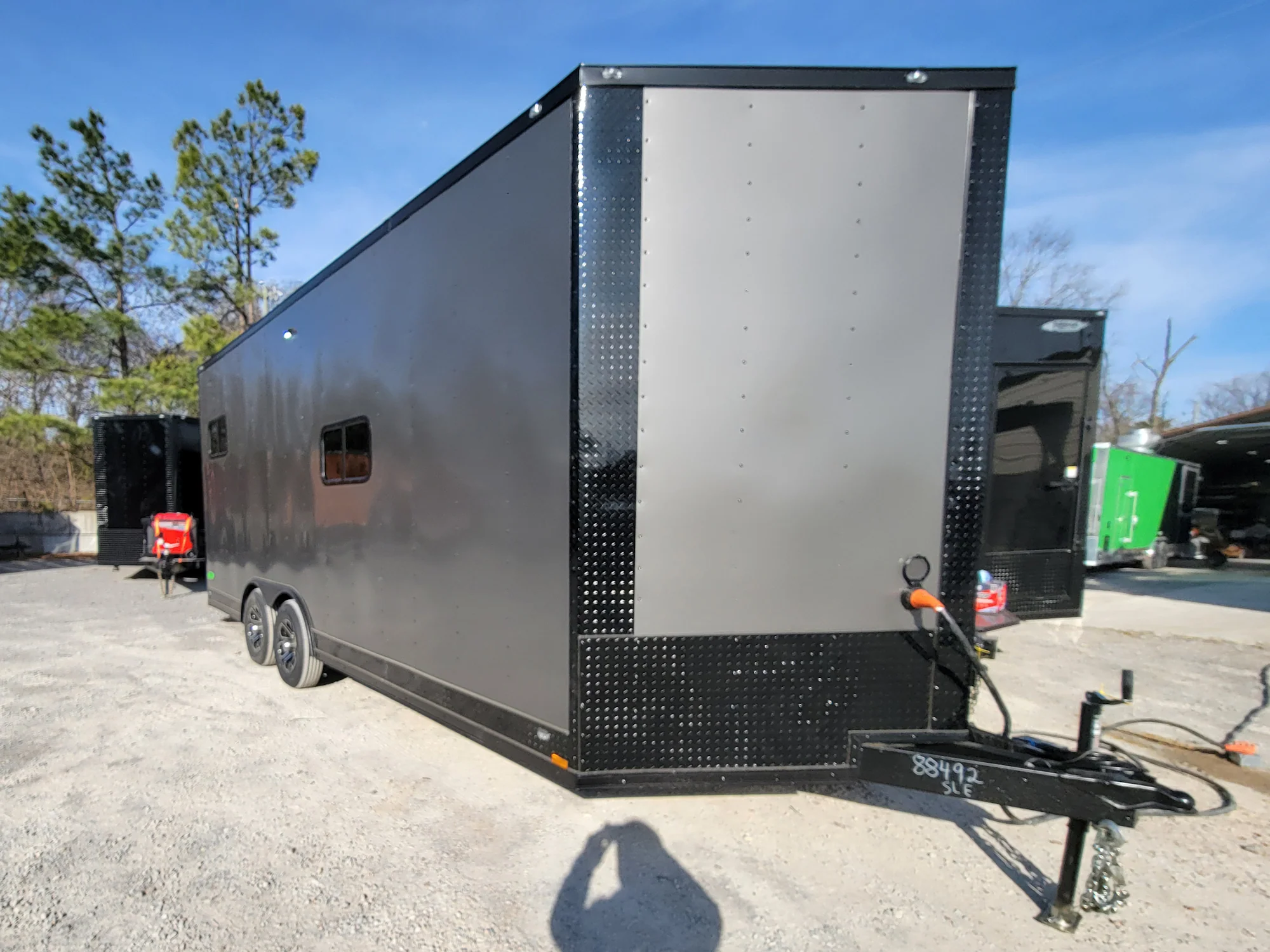 432-8.5-x-20-custom-enclosed-trailer-charcoal-with-blackout-office-and-mobile-command-4.webp 8.5' X 20' Custom Enclosed Trailer Charcoal With Blackout Office and Mobile Command