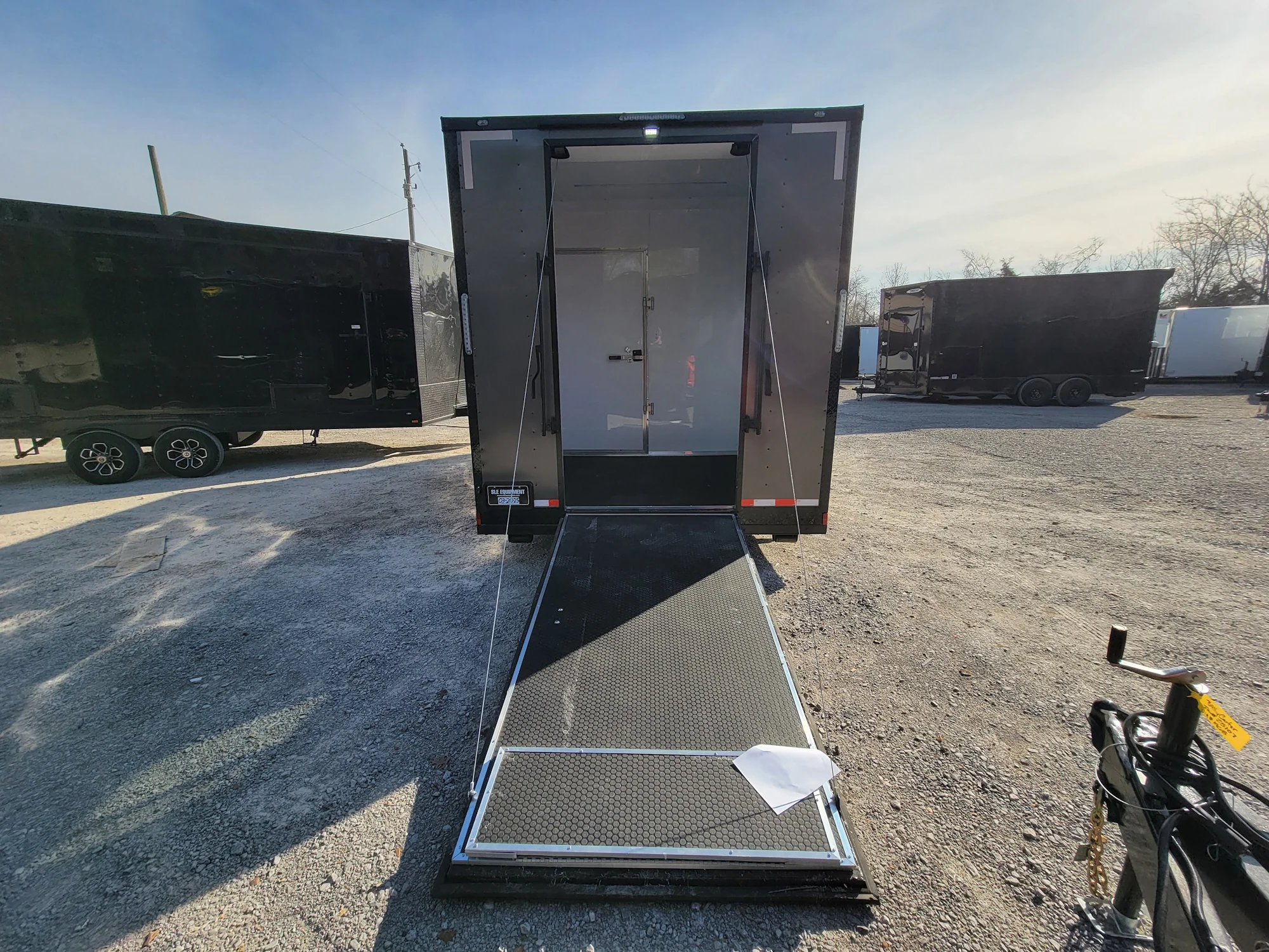 432-8.5-x-20-custom-enclosed-trailer-charcoal-with-blackout-office-and-mobile-command-7.webp 8.5' X 20' Custom Enclosed Trailer Charcoal With Blackout Office and Mobile Command