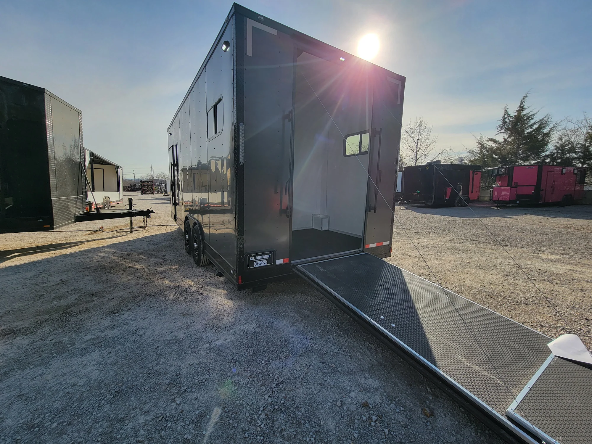 432-8.5-x-20-custom-enclosed-trailer-charcoal-with-blackout-office-and-mobile-command-8.webp 8.5' X 20' Custom Enclosed Trailer Charcoal With Blackout Office and Mobile Command