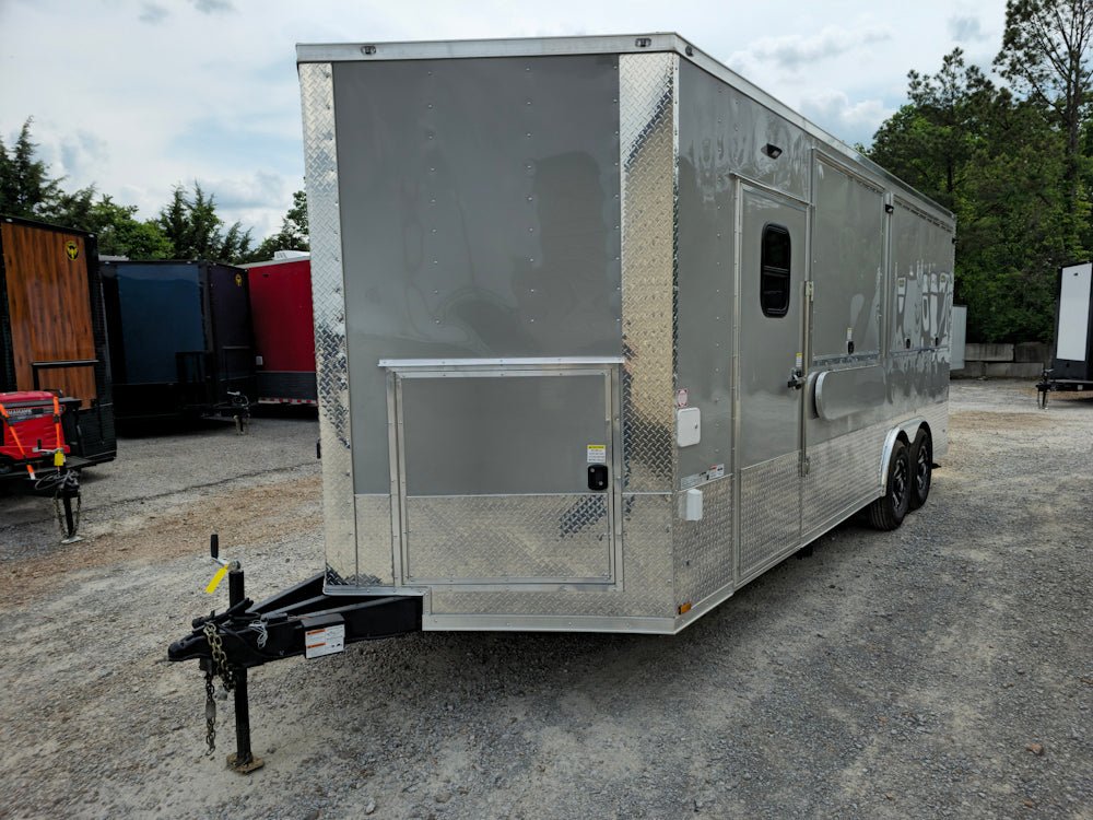 435-8.5-x-20-dove-gray-custom-concession-pizza-trailer-3.jpg 8.5' X 20' Dove Gray Custom Concession Pizza Trailer