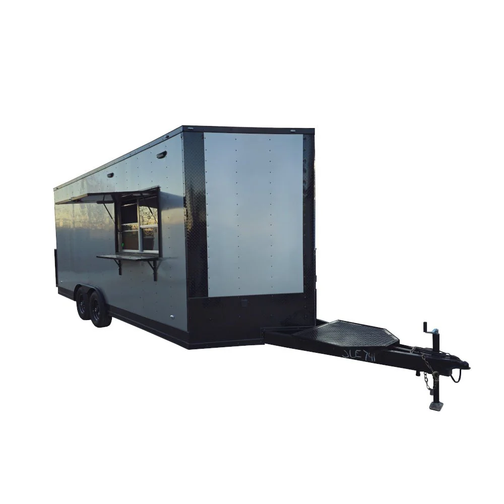 437-8.5-x-20-elite-equipped-silver-frost-concession-trailer-event-catering-1.webp 8.5' X 20' Elite Equipped Silver Frost Concession Trailer Event Catering