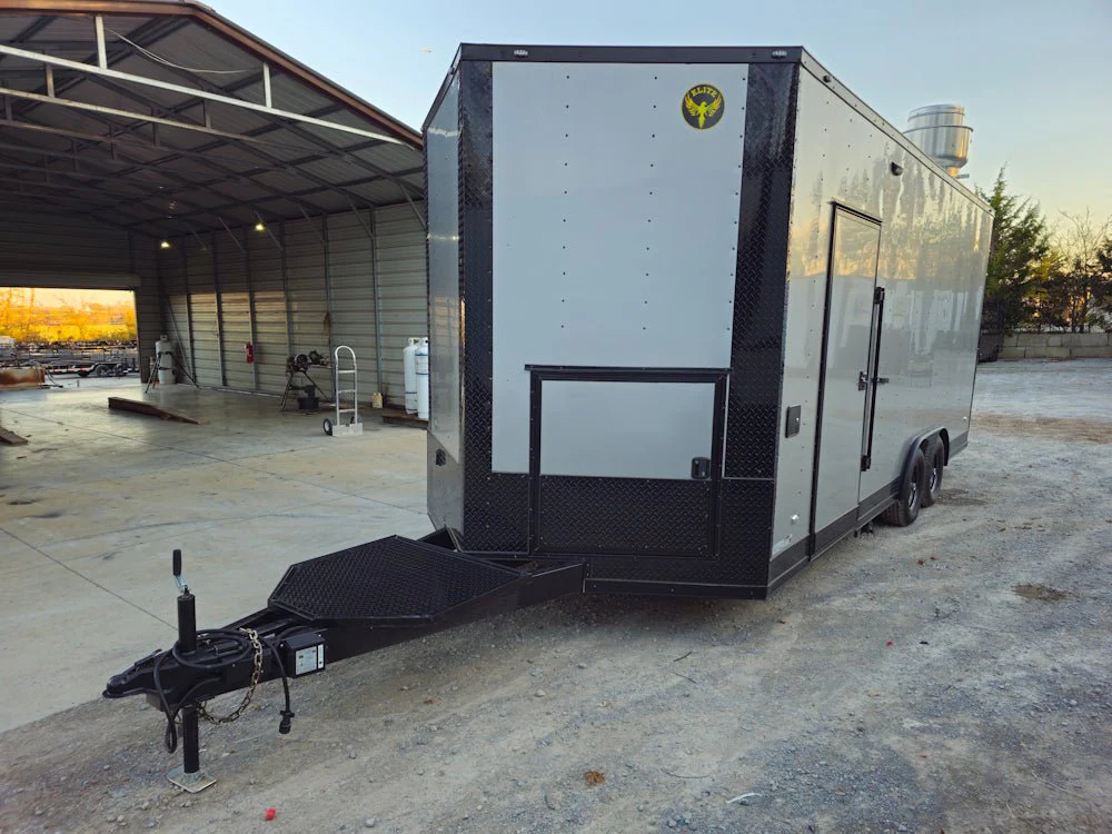 437-8.5-x-20-elite-equipped-silver-frost-concession-trailer-event-catering-2.webp 8.5' X 20' Elite Equipped Silver Frost Concession Trailer Event Catering