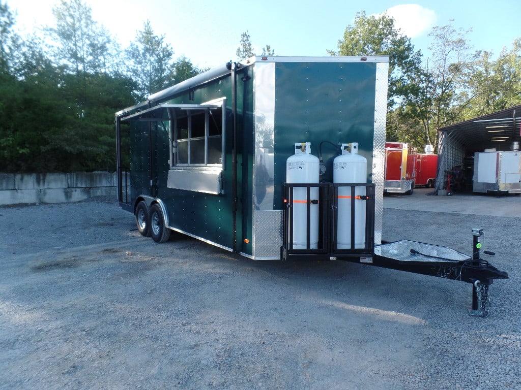 438-8.5-x-20-emerald-green-porch-style-concession-trailer-1.jpg 8.5' x 20' Emerald Green Porch Style Concession Trailer