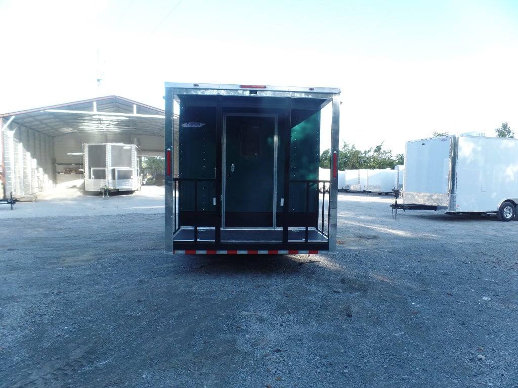 438-8.5-x-20-emerald-green-porch-style-concession-trailer-6.jpg 8.5' x 20' Emerald Green Porch Style Concession Trailer