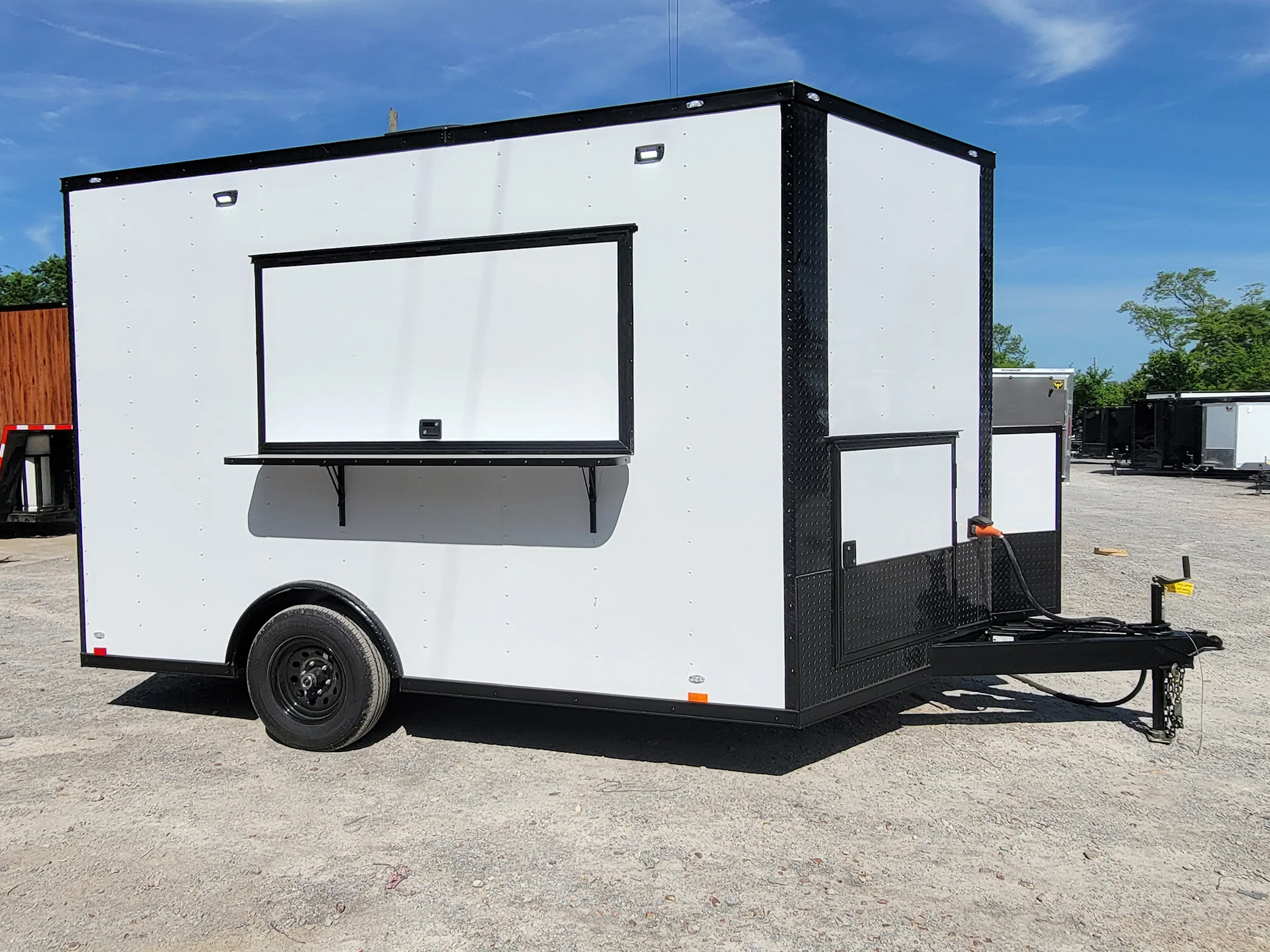 44-8.5-x-12-concession-trailer-white-with-blackout-trim-food-event-catering-1.webp 8.5' X 12' Concession Trailer White With Blackout Trim Food Event Catering