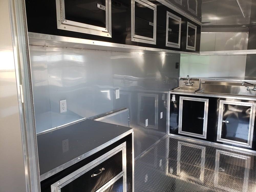 8.5' x 20' Light Pewter Porch Style Concession Food Trailer