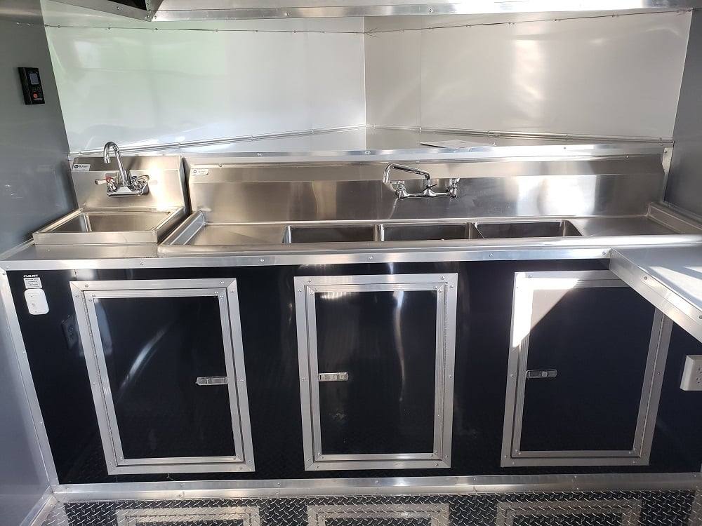8.5' x 20' Light Pewter Porch Style Concession Food Trailer